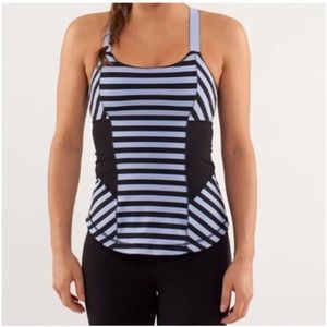 Lululemon Work It Out Purple Stripe Tank Top
